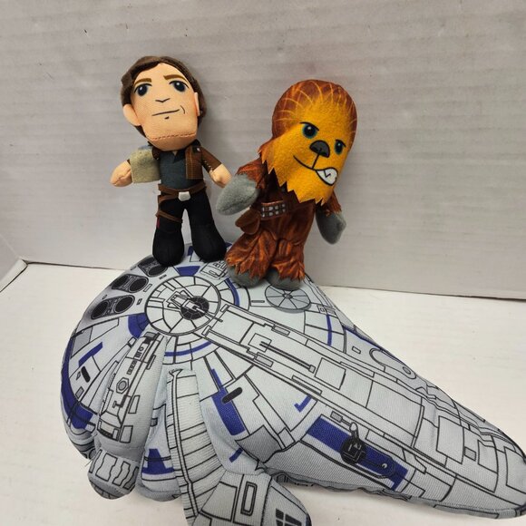 Disney Star Wars Han Solo Chewbacca Plush Millennium Falcon Stuffed Figure Doll - Picture 2 of 10